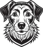 Hund und Haustier Logo Design schwarz und Weiß Illustration vektor