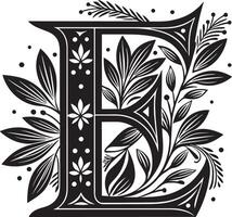 dekorativ alfabet illustration svart och vit illustration vektor