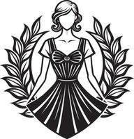 Mode und Kleid Logo Design schwarz und Weiß Illustration vektor