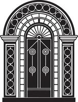 schwarz und Weiß dekorativ Türen Illustration im Weiß Hintergrund vektor
