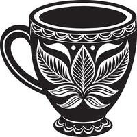 dekorativ Tasse Illustration schwarz und Weiß vektor