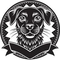 Hund und Haustier Logo Design Illustration isoliert auf Weiß Hintergrund vektor