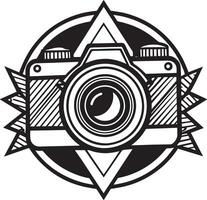fotografi logotyp design svart och vit illustration vektor