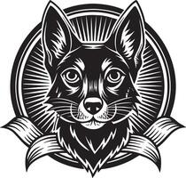 hund och sällskapsdjur logotyp design svart och vit illustration vektor