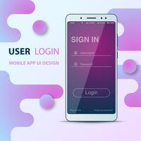 UI-Design. Smartphone-Symbol Login und Passwort. vektor