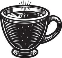 Hand gezeichnet Kaffee Tasse Illustration schwarz und Weiß vektor