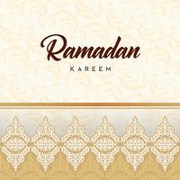 Ramadan Kareem Greeting Card und Hintergrund islamisch mit arabischem Muster vektor