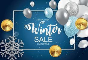 Winter Sale Hintergrund Sonderangebot Banner Hintergrund für Geschäft und Werbung. Vektor-Illustration vektor