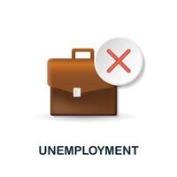 Arbeitslosigkeit Symbol. 3d Illustration von wirtschaftlich Krise Sammlung. kreativ Arbeitslosigkeit 3d Symbol zum Netz Design, Vorlagen, Infografiken und Mehr vektor