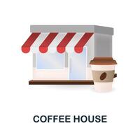 Kaffee Haus Symbol. 3d Illustration von klein Geschäft Sammlung. kreativ Kaffee Haus 3d Symbol zum Netz Design, Vorlagen, Infografiken und Mehr vektor