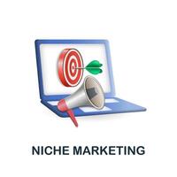 Nische Marketing Symbol. 3d Illustration von Affiliate Marketing Sammlung. kreativ Nische Marketing 3d Symbol zum Netz Design, Vorlagen, Infografiken und Mehr vektor