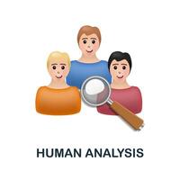 Mensch Analyse Symbol. 3d Illustration von Geschäft Ausbildung Sammlung. kreativ Mensch Analyse 3d Symbol zum Netz Design, Vorlagen, Infografiken und Mehr vektor