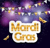 mardi gras broschyr template.celebration gratulationskort backround. vektor illustration