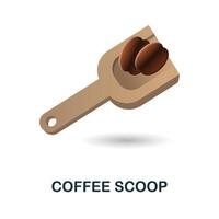 Kaffee Scoop Symbol. 3d Illustration von Kaffee Sammlung. kreativ Kaffee Scoop 3d Symbol zum Netz Design, Vorlagen, Infografiken und Mehr vektor