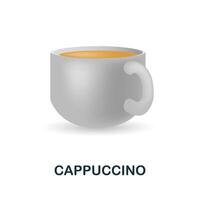 Cappuccino Symbol. 3d Illustration von Kaffee Sammlung. kreativ Cappuccino 3d Symbol zum Netz Design, Vorlagen, Infografiken und Mehr vektor