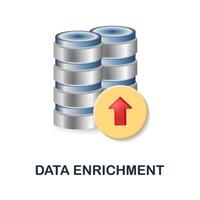 data berikning ikon. 3d illustration från kund relation samling. kreativ data berikning 3d ikon för webb design, mallar, infographics och Mer vektor