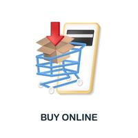 Kaufen online Symbol. 3d Illustration von E-Commerce Sammlung. kreativ Kaufen online 3d Symbol zum Netz Design, Vorlagen, Infografiken und Mehr vektor