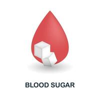 blod socker ikon. 3d illustration från hälsa kolla upp samling. kreativ blod socker 3d ikon för webb design, mallar, infographics och Mer vektor