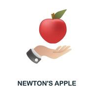 newtons äpple ikon. 3d illustration från tillbaka till skola samling. kreativ newtons äpple 3d ikon för webb design, mallar, infographics och Mer vektor