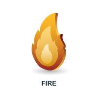 Feuer Symbol. 3d Illustration von Ökologie und Energie Sammlung. kreativ Feuer 3d Symbol zum Netz Design, Vorlagen, Infografiken und Mehr vektor