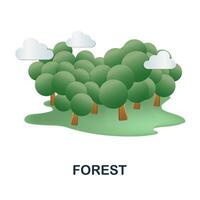 skog ikon. 3d illustration från ekologi och energi samling. kreativ skog 3d ikon för webb design, mallar, infographics och Mer vektor