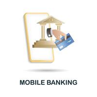 Handy, Mobiltelefon Bankwesen Symbol. 3d Illustration von Fintech Sammlung. kreativ Handy, Mobiltelefon Bankwesen 3d Symbol zum Netz Design, Vorlagen, Infografiken und Mehr vektor