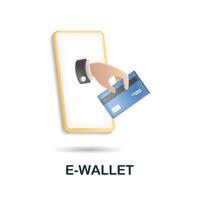 E-Wallet Symbol. 3d Illustration von Fintech Sammlung. kreativ E-Wallet 3d Symbol zum Netz Design, Vorlagen, Infografiken und Mehr vektor