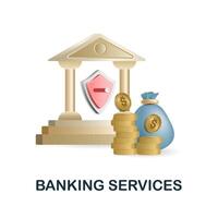 Bankwesen Dienstleistungen Symbol. 3d Illustration von Fintech Sammlung. kreativ Bankwesen Dienstleistungen 3d Symbol zum Netz Design, Vorlagen, Infografiken und Mehr vektor
