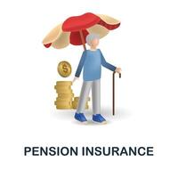 die Pension Versicherung Symbol. 3d Illustration von Versicherung Sammlung. kreativ die Pension Versicherung 3d Symbol zum Netz Design, Vorlagen, Infografiken und Mehr vektor