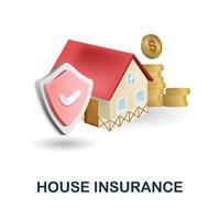 Haus Versicherung Symbol. 3d Illustration von Versicherung Sammlung. kreativ Haus Versicherung 3d Symbol zum Netz Design, Vorlagen, Infografiken und Mehr vektor