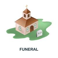 begravning ikon. 3d illustration från försäkring samling. kreativ begravning 3d ikon för webb design, mallar, infographics och Mer vektor