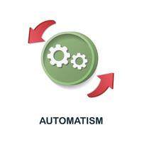 Automatismus Symbol. 3d Illustration von Mensch Produktivität Sammlung. kreativ Automatismus 3d Symbol zum Netz Design, Vorlagen, Infografiken und Mehr vektor