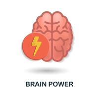 hjärna kraft ikon. 3d illustration från mänsklig produktivitet samling. kreativ hjärna kraft 3d ikon för webb design, mallar, infographics och Mer vektor