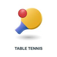 Tabelle Tennis Symbol. 3d Illustration von Tabelle Spiele Sammlung. kreativ Tabelle Tennis 3d Symbol zum Netz Design, Vorlagen, Infografiken und Mehr vektor