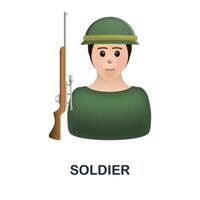 Soldat Symbol. 3d Illustration von Krieg Sammlung. kreativ Soldat 3d Symbol zum Netz Design, Vorlagen, Infografiken und Mehr vektor