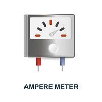 ampere meter ikon. 3d illustration från konstruktion instrument samling. kreativ ampere meter 3d ikon för webb design, mallar, infographics och Mer vektor