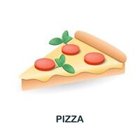 Pizza Symbol. 3d Illustration von schnell Essen Sammlung. kreativ Pizza 3d Symbol zum Netz Design, Vorlagen, Infografiken und Mehr vektor