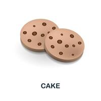 Kuchen Symbol. 3d Illustration von schnell Essen Sammlung. kreativ Kuchen 3d Symbol zum Netz Design, Vorlagen, Infografiken und Mehr vektor