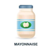 Mayonnaise Symbol. 3d Illustration von Essen Markt Sammlung. kreativ Mayonnaise 3d Symbol zum Netz Design, Vorlagen, Infografiken und Mehr vektor