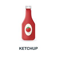 Ketchup Symbol. 3d Illustration von Essen Markt Sammlung. kreativ Ketchup 3d Symbol zum Netz Design, Vorlagen, Infografiken und Mehr vektor