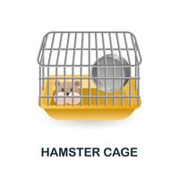 Hamster Käfig Symbol. 3d Illustration von Zuhause Haustiere Sammlung. kreativ Hamster Käfig 3d Symbol zum Netz Design, Vorlagen, Infografiken und Mehr vektor