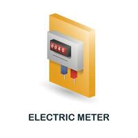 elektrisk meter ikon. 3d illustration från mått samling. kreativ elektrisk meter 3d ikon för webb design, mallar, infographics och Mer vektor