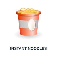 omedelbar spaghetti ikon. 3d illustration från mat marknadsföra samling. kreativ omedelbar spaghetti 3d ikon för webb design, mallar, infographics och Mer vektor