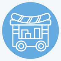 Symbol Essen Wagen. verbunden zu Stadt Symbol. Blau Augen Stil. einfach Design Illustration vektor