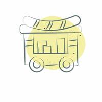 ikon mat vagn. relaterad till stad symbol. Färg fläck stil. enkel design illustration vektor