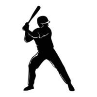 Teig Silhouette Design. Baseball Spieler Symbol, Zeichen und Symbol. vektor