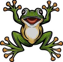 ein Karikatur Frosch Springen oben und Nieder vektor