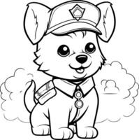 schwarz und Weiß Karikatur Illustration von süß Hündchen Hund Färbung Buch vektor
