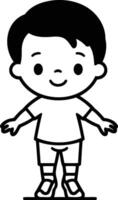 söt liten pojke avatar karaktär illustration designikon illustration design vektor