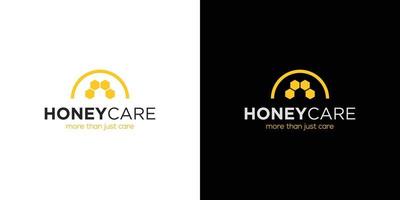 einfaches und modernes Honigpflege-Logo-Design vektor